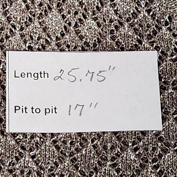 The Limited Taupe Open Knit Sweater with Metallic Gold Accents Size Medium - Picture 9 of 9